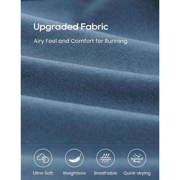 Women Blue Mid Waisted Dolphin Athletic Shorts Lightweight High Split Shorts - Picture 5 of 5